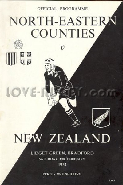 1954 North-Eastern Counties v New Zealand  Rugby Programme